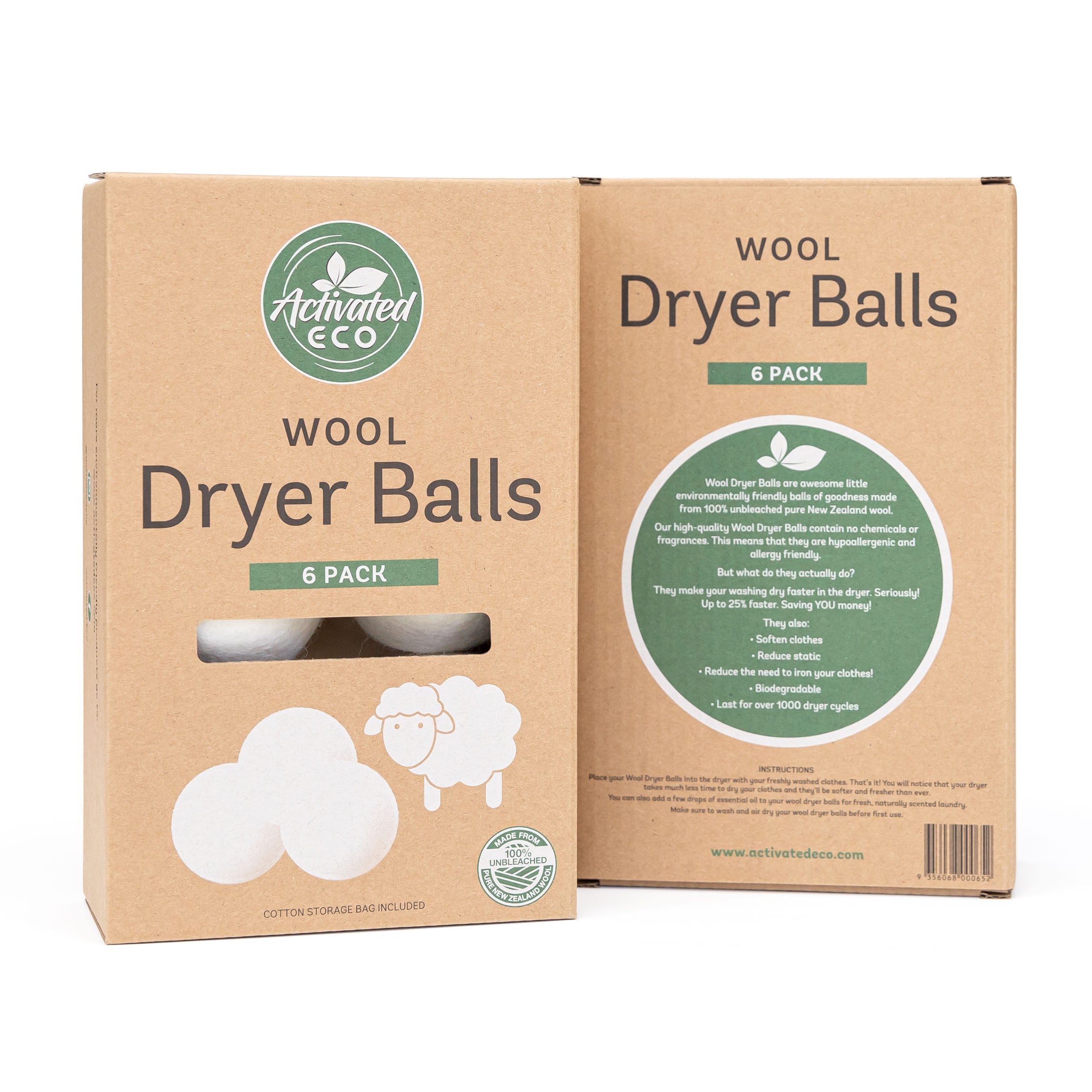 Wool Dryer Balls (6 Pack) - Bulk Apothecary